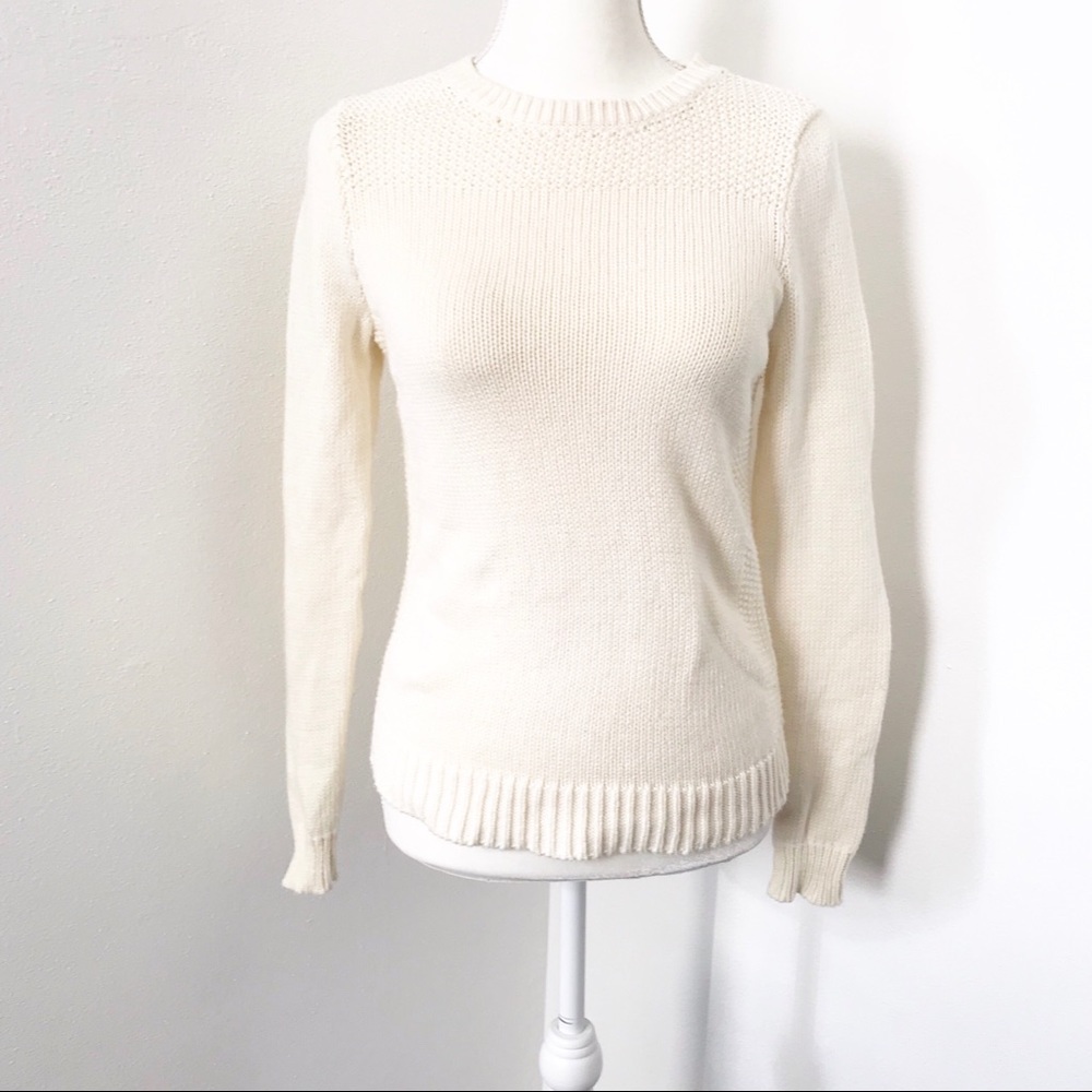 Lilla P Off-White Crew Neck Sweater-Small